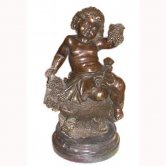 Bronze Cherub with Grapes Bronze Cherub with Grapes