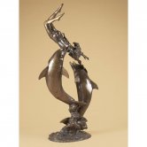 Bronze Swim With the Dolphins Fountain Bronze Swim With the Dolphins Fountain