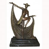 Bronze Deco Dancer with Marble Base Bronze Deco Dancer with Marble Base