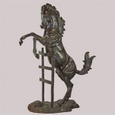 Bronze Rearing Horse on Fence Bronze Rearing Horse on Fence