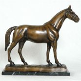 Bronze Horse with Marble Base Bronze Horse with Marble Base