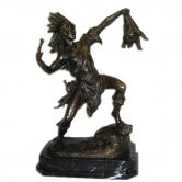 Bronze Indian with Marble Base Bronze Indian with Marble Base