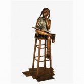 Bronze Girl reading on Stool Bronze Girl reading on Stool