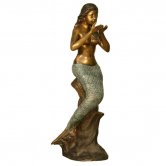 Bronze Mermaid Blowing Water Bronze Mermaid Blowing Water