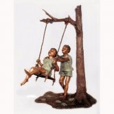 Bronze Kids On A Tree Swing Bronze Kids On A Tree Swing