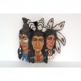3 Faces Indian Warrior Heads 3 Faces Indian Warrior Heads
