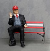 Donald Trump on Bench Wearing MAGA Hat Donald Trump on Bench Wearing MAGA Hat