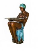 Bronze Sitting Lady With Tray Bronze Sitting Lady With Tray